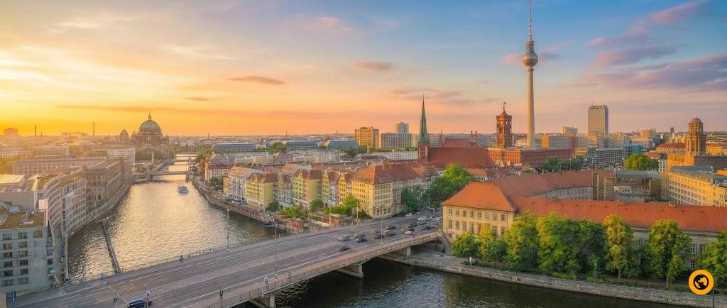 A confused person holding a paper map at a European intersection with multiple street signs